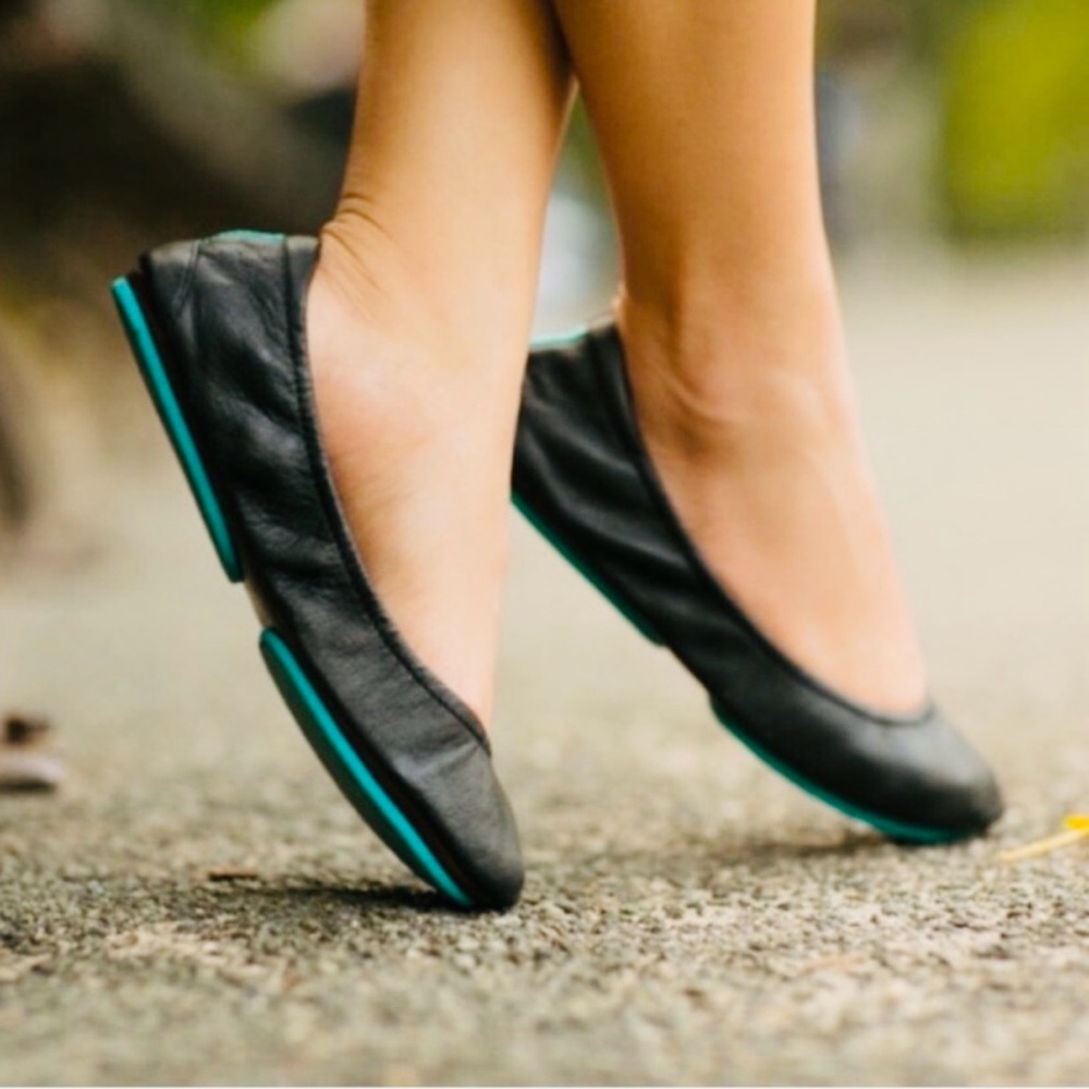 Tieks Matte Black Italian Nappa Soft Leather Ballet Flats Women’s 7 Classic Chic